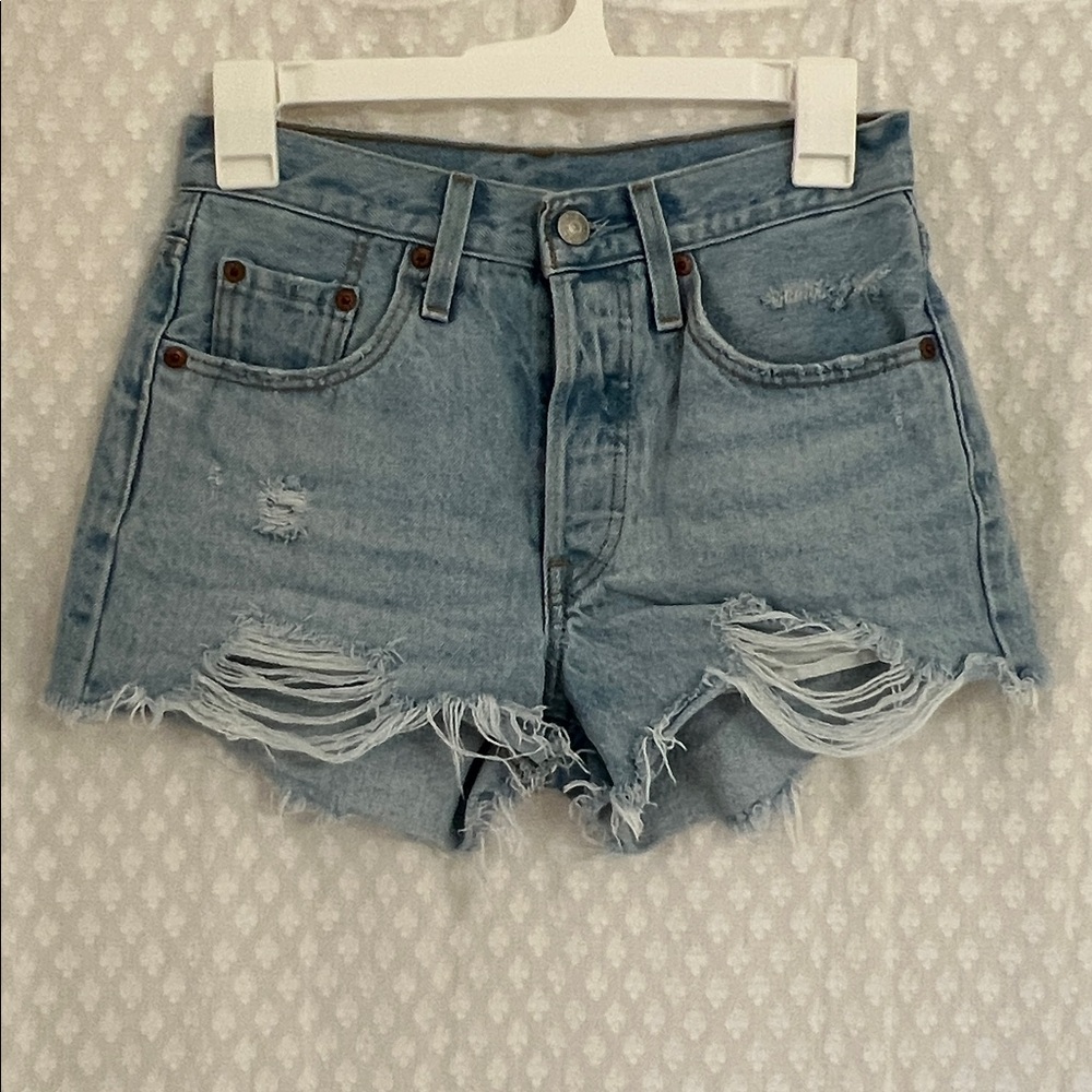 Levi's Light Blue 501 Denim Shorts